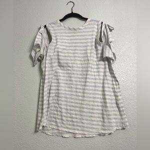 Loft striped cold shoulder shirt